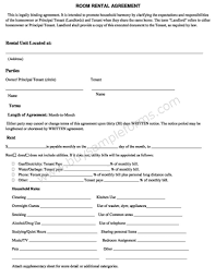 007 Simple Room Rental Agreement Template Word Excellent