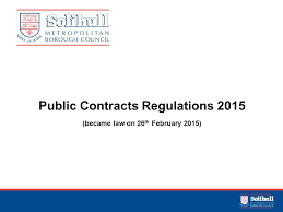 Public Contracts Regulations 2015 Became Law On 26th