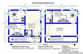 22x22 Best South Face Vastu House Plan