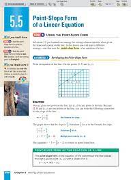 5 5 Point Slope Form Of A Linear Equation