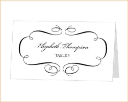 Wedding Place Cards Template For Microsoft Word Free Place Card