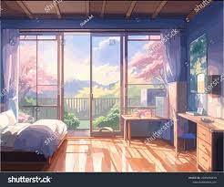 Anime Background Scene Room Modern Home: стоковая векторная графика (без  лицензионных платежей), 2325193219 | Shutterstock