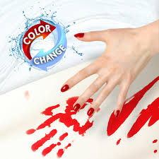 blood bath mat color changing