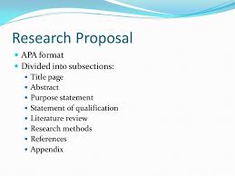 Example Of Research Proposal Apa