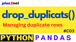 delete duplicate rows from a dataframe