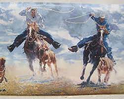 Cowboys Calf Roping Rodeo Western