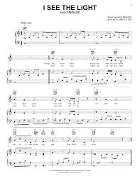 Mandy Moore I See The Light Sheet Music Notes Chords Download Printable Piano Vocal Guitar Right Hand Melody Sku 77203