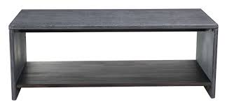 Coffee Table Grey Wood Shelves