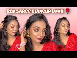 red saree makeup look for beginners
