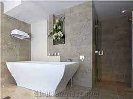 Jura Grey Limestone Honed Bathroom Wall
