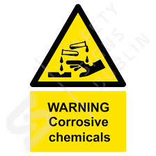 warning corrosive chemicals w8039
