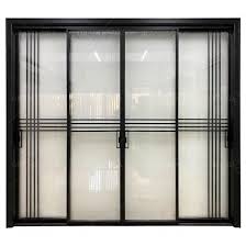 black aluminum glass sliding door
