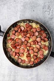 skillet kielbasa and sauer easy