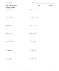 solving one step equations worksheet