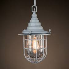 Industrial Pendant Light In Nautical Style With Clear Glass Shade White Takeluckhome Com