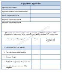 Equipment Apprasial Form Appraisal Employee Sample Answers
