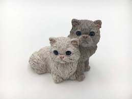 Amazon Com Stone Critters Longhair Gray White Kittens Sc