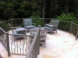 Concrete Patio With Railings Modern