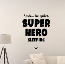 Super Hero Sleeping Wall Decal Boy Girl