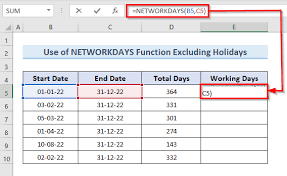 how to calculate working days between