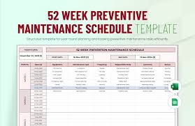 monthly maintenance schedule template