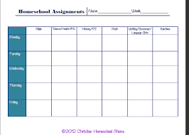 Free Printables Homeschool Assignment Chart And Routines