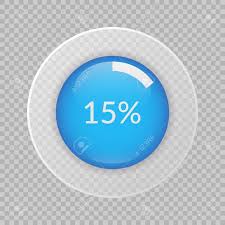 15 Percent Pie Chart On Transparent Background Percentage Vector