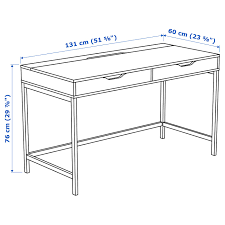 35.43 by 21.65 by 29.92 inches (length x width x depth). Alex Desk Black Brown 51 5 8x23 5 8 Ikea