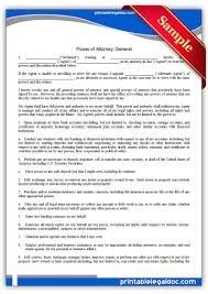 Free Printable Power Of Attorney General Legal Forms Free Legal