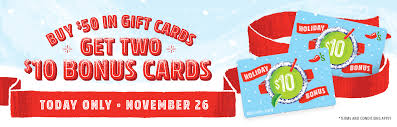 Chilis Buy 50 Gift Card Get Two 10 Bonus Cards 20