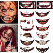 12pcs halloween mouth temporary tatoo