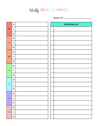 meal planner template calendarlabs