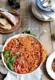 spaghetti with roasted tomato sauce