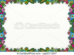 Spring Doodle Page Border Decoration A Hand Drawn Nature Themed