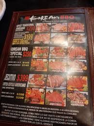 menu at korean bbq zapopan av patria 791