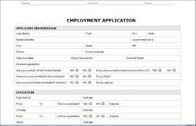 Application For Employment Template Word Writings And Essays Corner