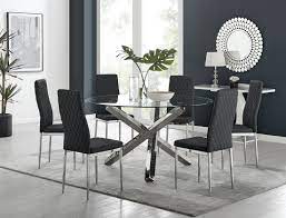 large vogue dining table milan chairs