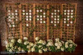 Place Card Setting On Trellis With Vines And Hydrangea In