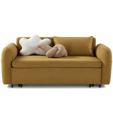 elwald 2 seater sofa bed mustard