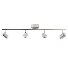 Style Selections Leyden 4 Light 29 76 In Brushed Nickel Dimmable Led Track Bar Light Kit Fixed Track Light Kit In The Fixed Track Lighting Kits Department At Lowes Com