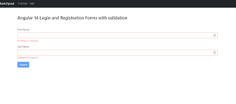 angular 14 login and registration forms
