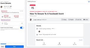 how to stream to a facebook event