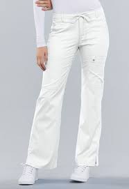 Luxe Low Rise Flare Leg Drawstring Cargo Pant In White 21100