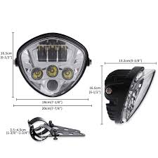 7 led headlight white red motorcycle