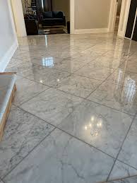 white marble floor honing polishing