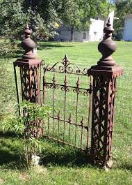 Antique Wrought Iron Fence 5 Posts And