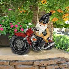 Garden Decor Motorcycle Statue Gnome