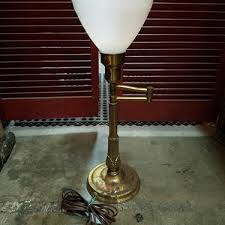 Vintage Swing Arm Table Lamp With Milk