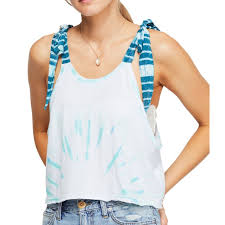 Shop Free People Women S Crop Top Light Blue Size Large L Tie Dye Strap Overstock 31841515