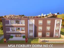 The Sims Resource Msa Foxbury Dorm No Cc